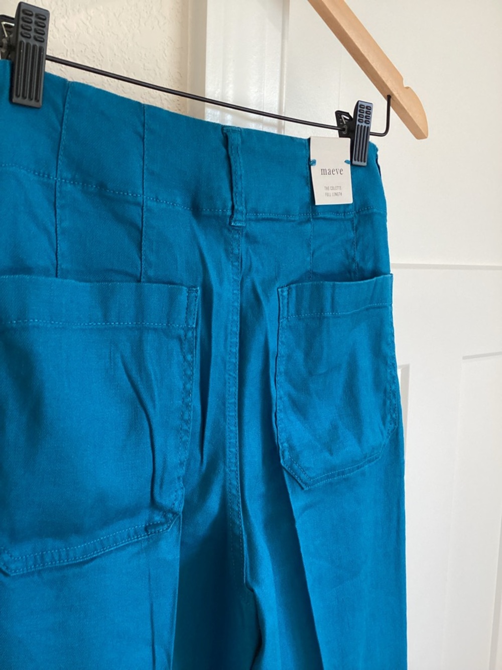 Anthropologie COLETTE Full-Length Linen Pants Maeve NEW 27 Blue - Picture 9 of 12